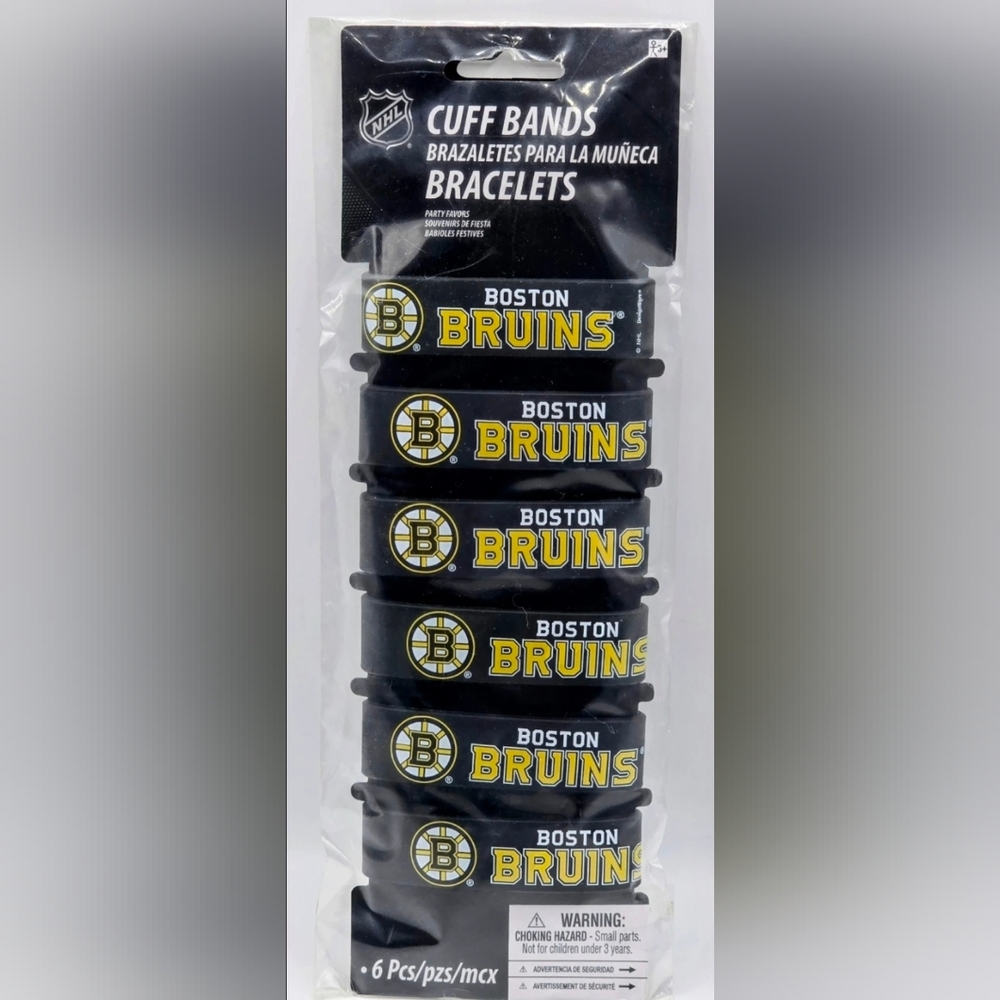 NHL Boston Bruins  6pc. Cuff Band Bracelets☆One Size Fits Most☆☆